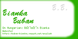 bianka buban business card